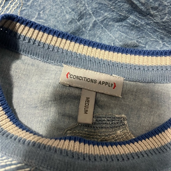 Conditions Apply Women's Embroidered Top Size Medium Blue Long Sleeves - Picture 4 of 5